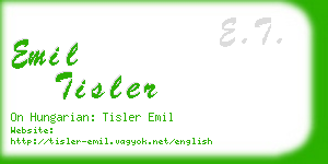emil tisler business card
